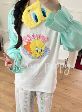 CHERRY PUPPY卫衣T恤长袖卡通卡通翠迪舒适棉长裤睡衣居家服四季