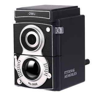 得力大口径卷笔刀粗杆削笔器中华大三角小学生专用刨笔机大号加粗洞洞铅笔相机手摇转笔刀儿童削笔刀粗细0668