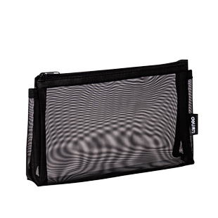 得力透明网纱笔袋大容量学生考试专用收纳袋2024新款便携男女孩高颜值铅笔袋文具袋办公纱网文具盒三角铅笔袋