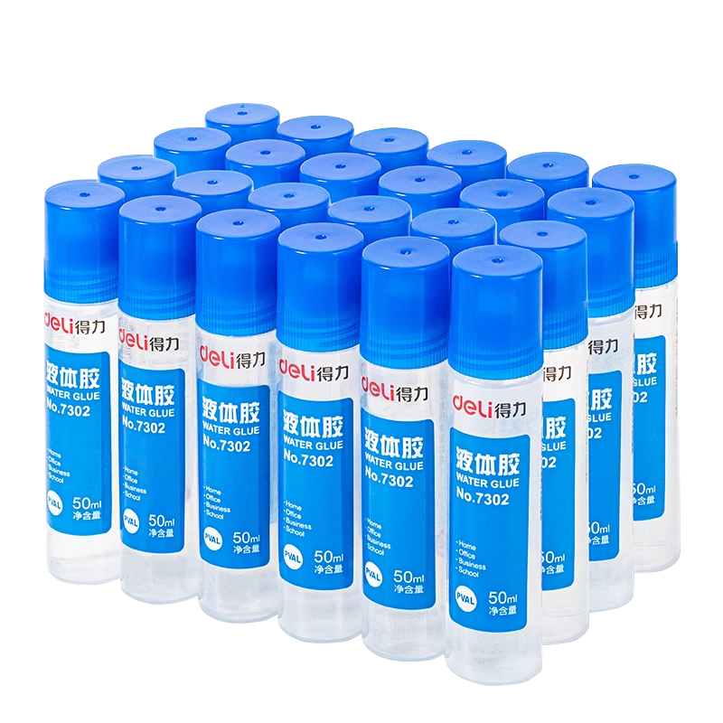得力透明液体胶水办公儿童手工制作学生用diy6支装纸专用饰品材料大桶装可做水晶泥史莱姆文具用品带刷子小瓶