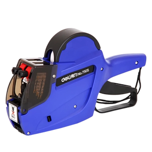 得力7505双排手动标价机价格打码器打码枪手持小型打价签机生产日期商店超市标价钱标签打码器墨轮打价机纸