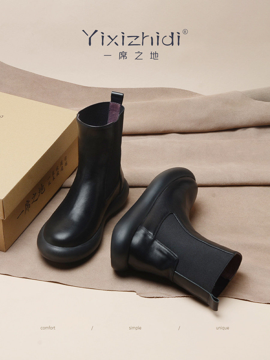 A PLACE FOR PLATFORM CHELSEA BOOTS WOMENS ANKLE BOOTS BRITISH STYLE 2024 NEW AUTUMN WINTER CHIMNEY BOOTS MARTIN BOOTS BOOTS