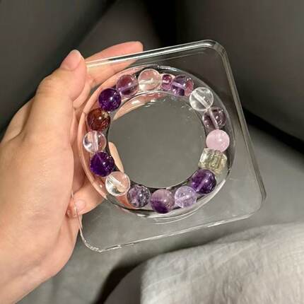 透明亚克力手串手镯手链盘串珠盘设计饰品展示架轻奢拍照美观