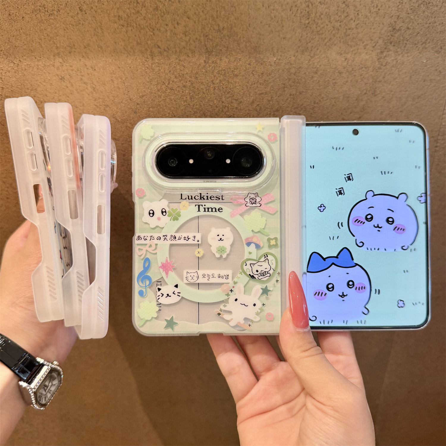 适用于ins可爱狗狗插画华为Pura X MAX手机壳puraxmax双中轴铰链全包磁吸保护套pxmax典藏版折叠屏卡通风时尚 - 实物图