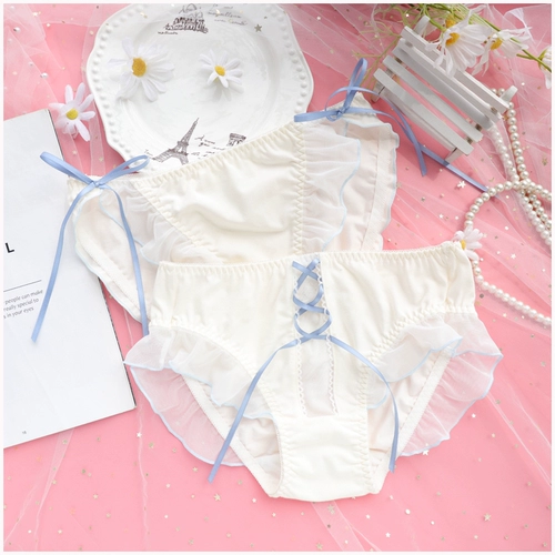 Милое комфортное дышащее нижнее белье, японские трусы с бантиком, с акцентом на бедрах, в западном стиле