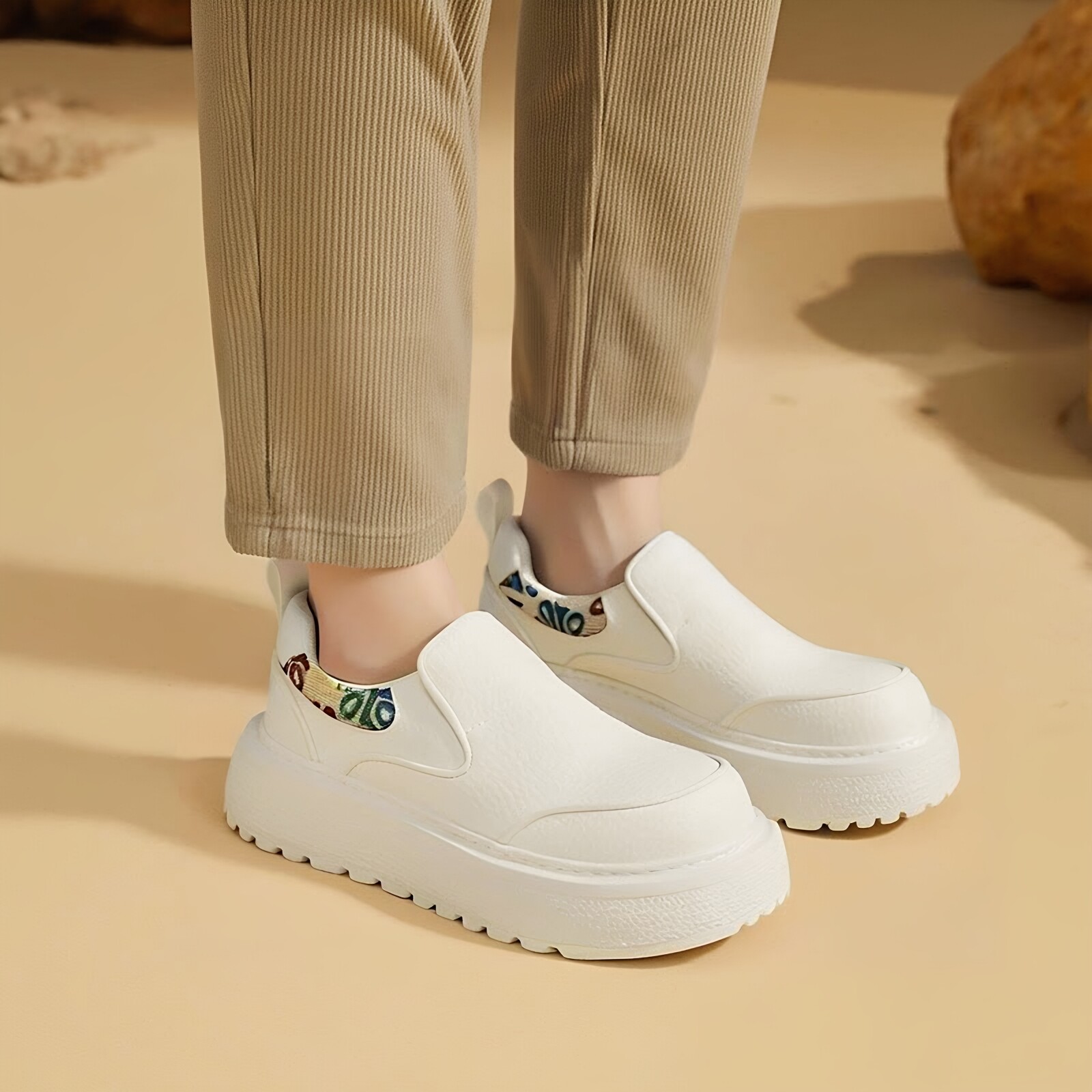 2026春季新款潮流韩版厚底增高皮面白色板鞋德一脚蹬比大头男鞋