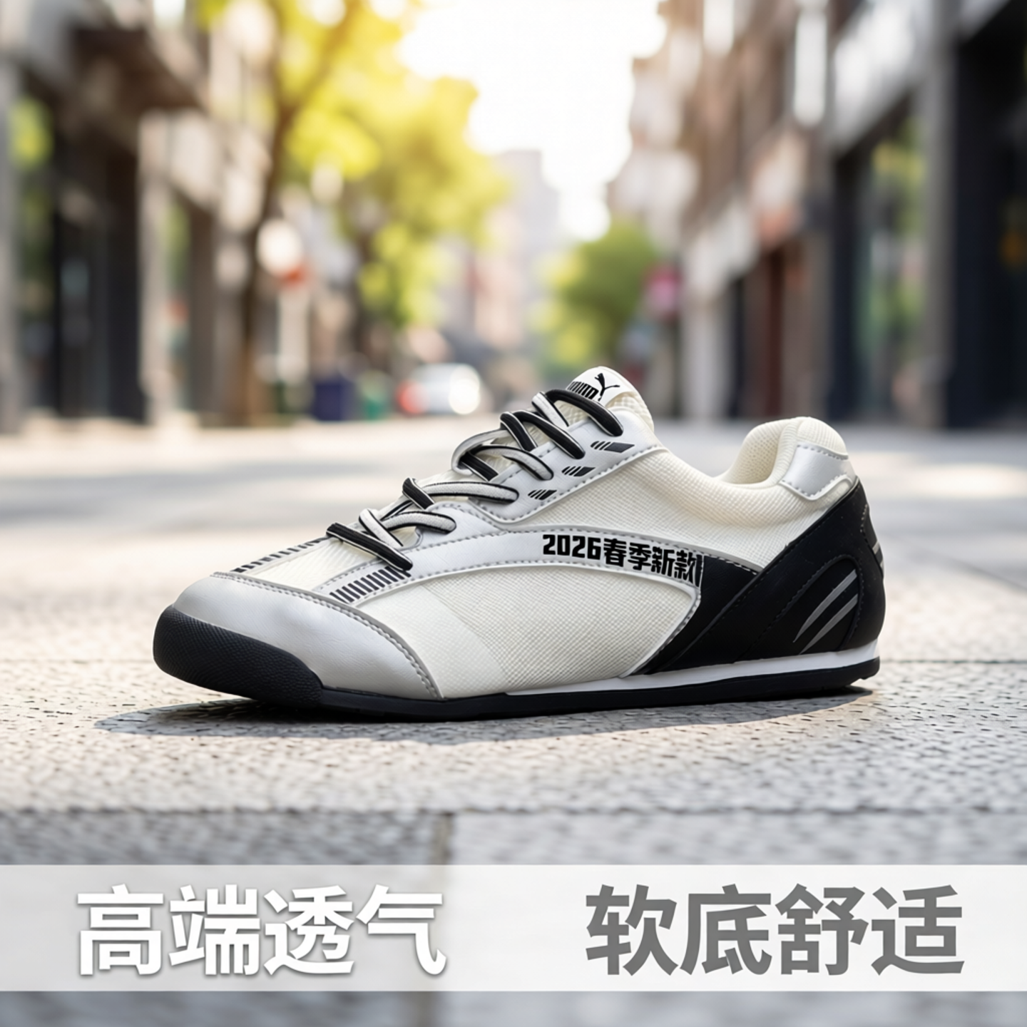 阿甘鞋2026春季新款网面拼色高端透气软底运动休闲鞋板鞋德训男鞋