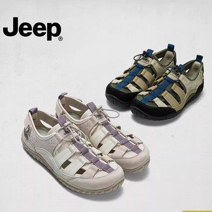 jeep溯溪鞋女款2026新款夏季外穿休闲运动凉鞋软底镂空透气徒步鞋