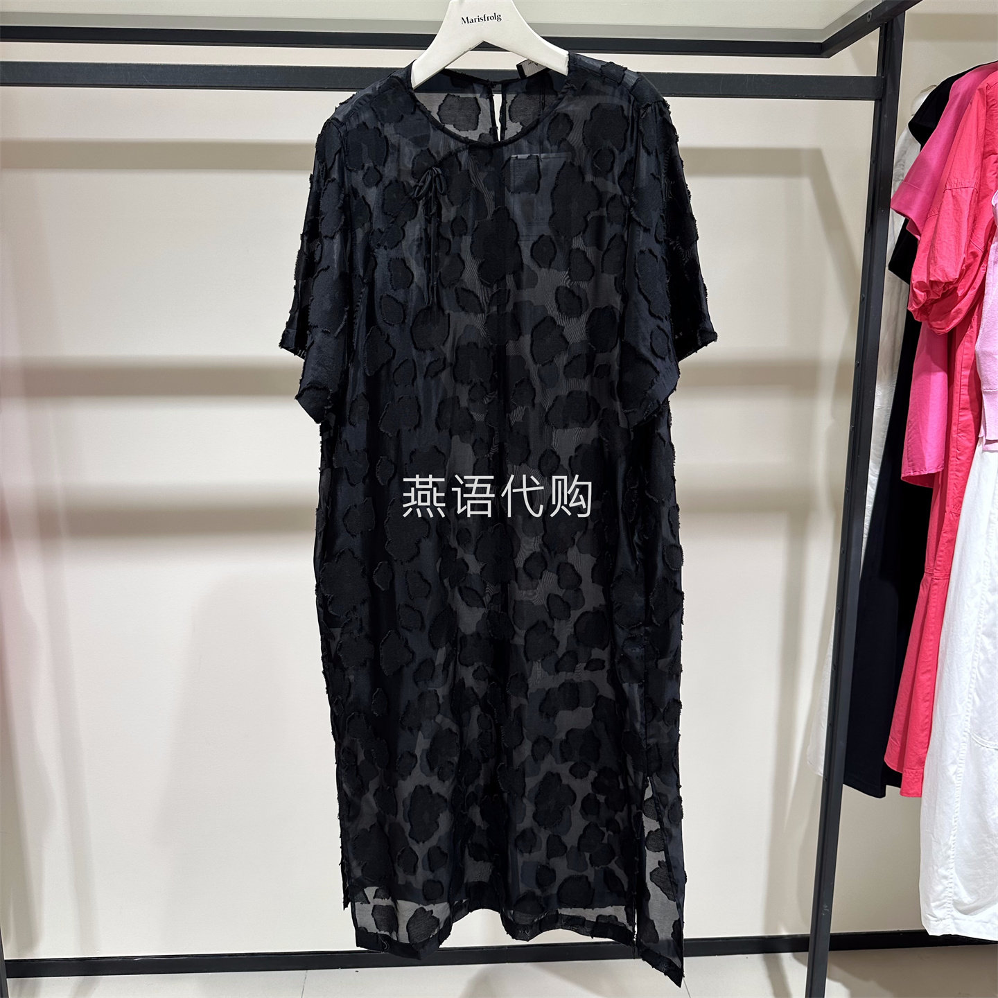 AUM奥姆正品夏季女气质宽松圆领谱花斜襟连衣裙专柜3880商场同款