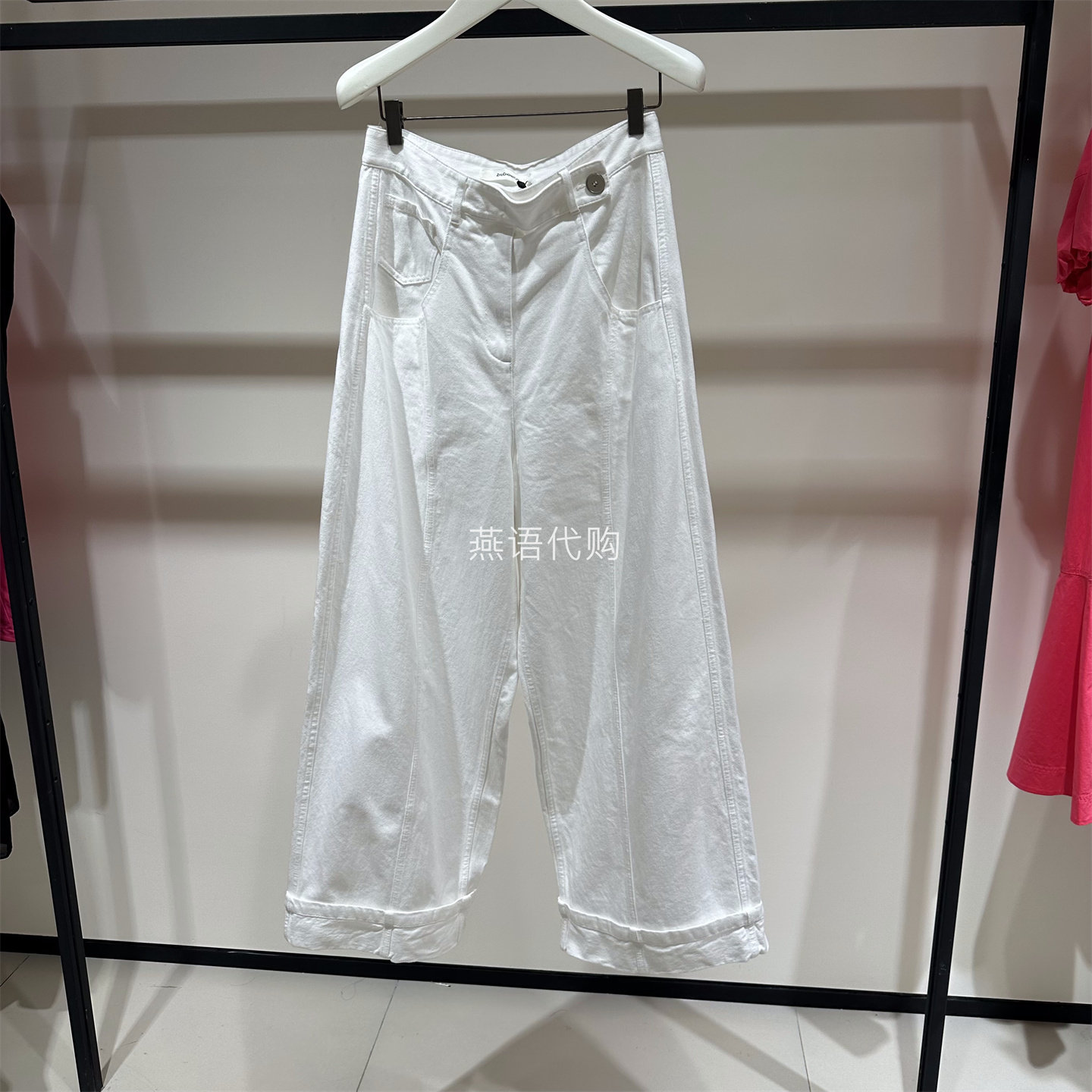 朱崇恽ZCY正品春夏女装休闲阔腿简约高腰牛仔裤专柜2980商场同款