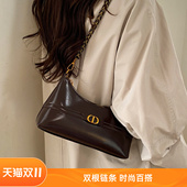 超火小众包包女2026新款 高级感轻奢法棍包小众单肩斜挎链条饺子包