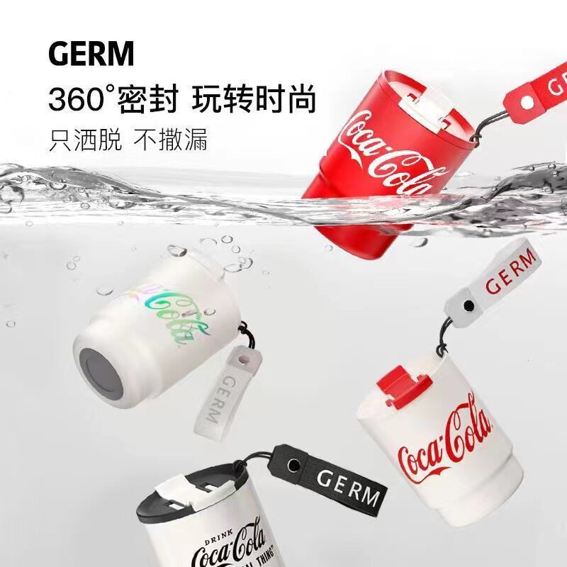GERM可口可乐咖啡杯女生高颜值保温杯女大容量不锈钢水杯吸管杯