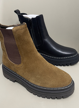 宽楦正品真皮德国女鞋2024秋冬新款松糕底女靴马丁靴短靴子51.720