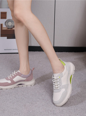 超轻正品德国Golbor女鞋2025春季松糕底厚底拼色休闲运动鞋73.318