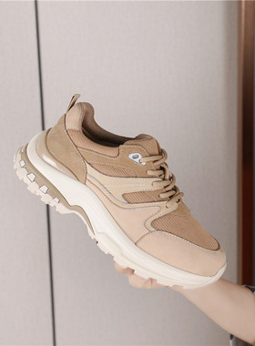 超轻正品真皮德国Golbor女鞋2025新款松糕底厚底休闲运动鞋56.918