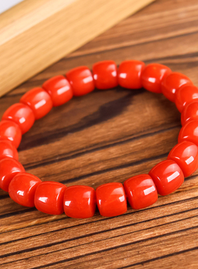 天然和田玉红玉苹果珠手链