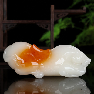 天然和田玉白玉籽料玉马手把件精雕马到成功羊脂玉把玩件把件