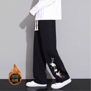 保暖棉裤 秋冬季 直筒西裤 宽松春秋款 加绒加厚裤 运动休闲长裤 子男士
