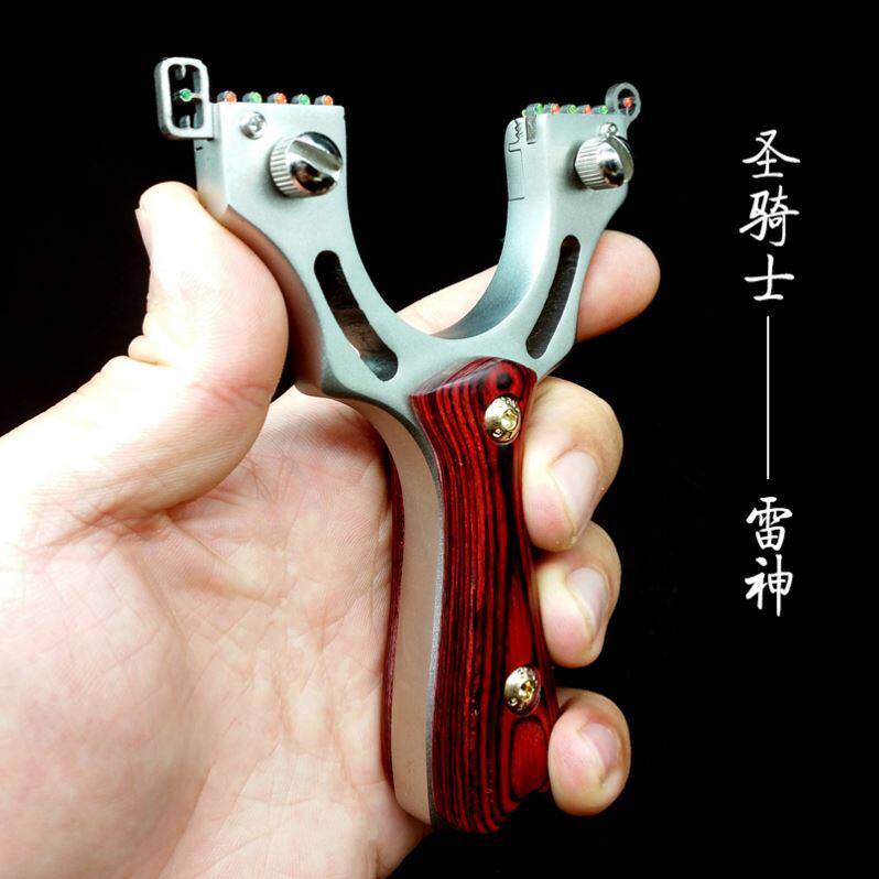 雷霆弹弓直板传统扁皮快压高精弾弓专业斜握估打弓水平仪连瞄包邮