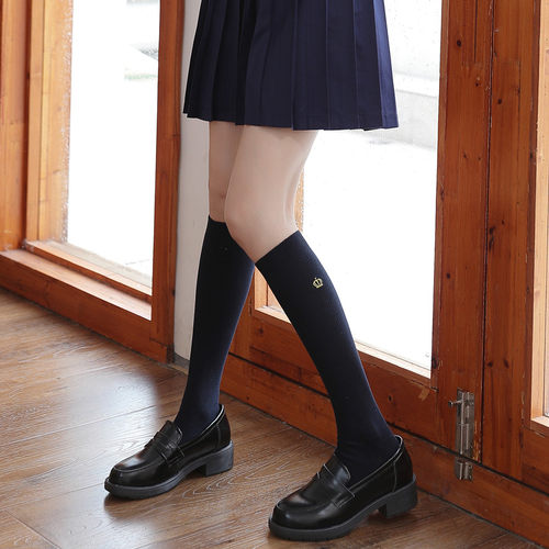 显瘦美腿棉质小腿袜学院风