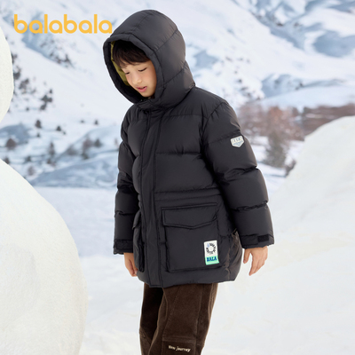 巴拉巴拉羽绒服男童撞色连帽外套