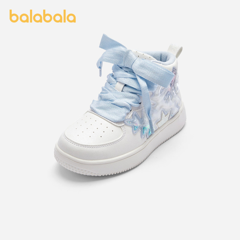 【艾莎IP商场同款】巴拉巴拉女童板鞋2024秋冬新款鞋子甜美小白鞋