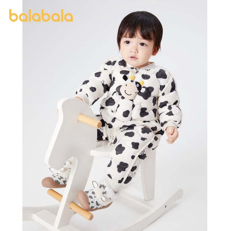 巴拉巴拉婴儿羽绒服冬季宝宝连体衣男女童哈衣爬服造型可爱时尚萌