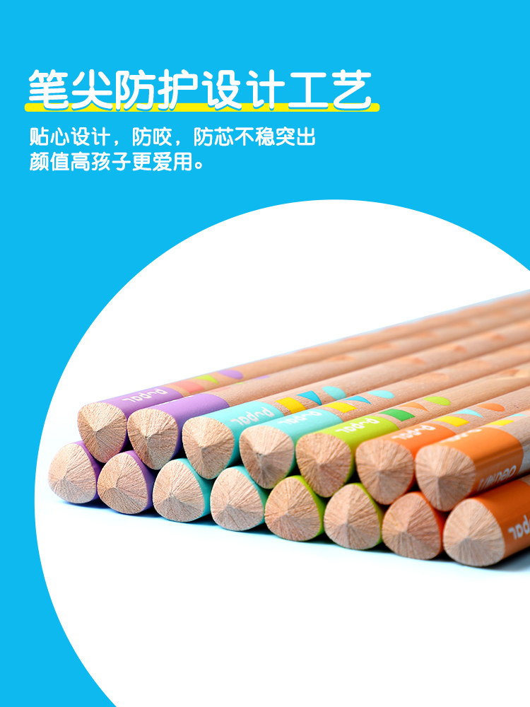 DELI ZHENGZI DONGDONG 연필 초급 유치원 서예 용 초대형 두꺼운 삼각형 제어 펜 ??특수 로그 무독성 초등 학생 1 학년 대형 클래스 어린이 학습 및 훈련 펜 2B|4B|6B