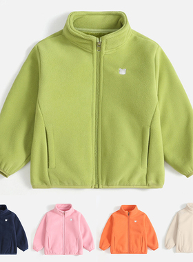 冬季外套2025春秋新款儿童宝宝女童男童摇粒绒抓绒小宝宝加绒上衣