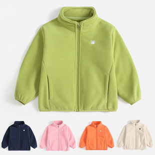 冬季外套2025春秋新款儿童宝宝女童男童摇粒绒抓绒小宝宝加绒上衣