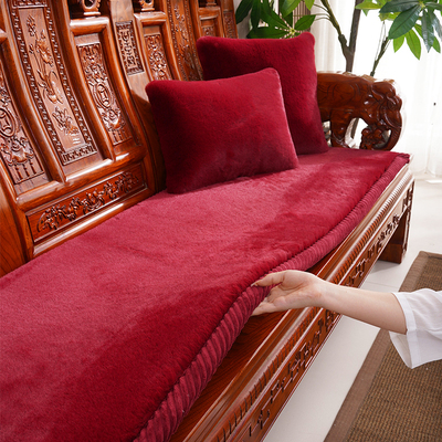 冬季毛绒实木沙发垫防滑储热加厚