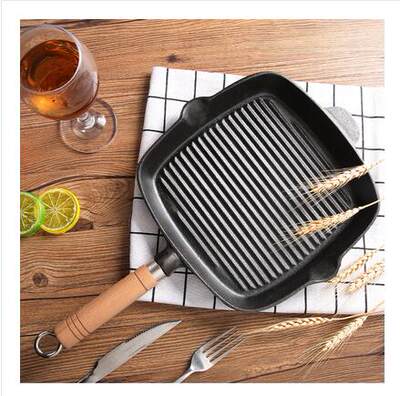 steakhouse wok cast iron fryer stripe grill pan household