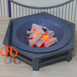老式烤火盆炭火盆木炭取暖炉冬季农村碳盆铸铁火炉户外烧烤架家用