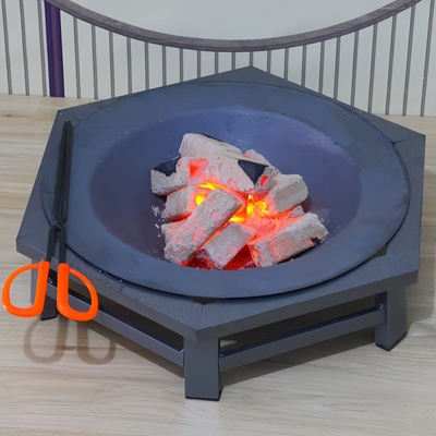 老式烤火盆炭火盆木炭取暖炉冬季农村碳盆铸铁火炉户外烧烤架家用