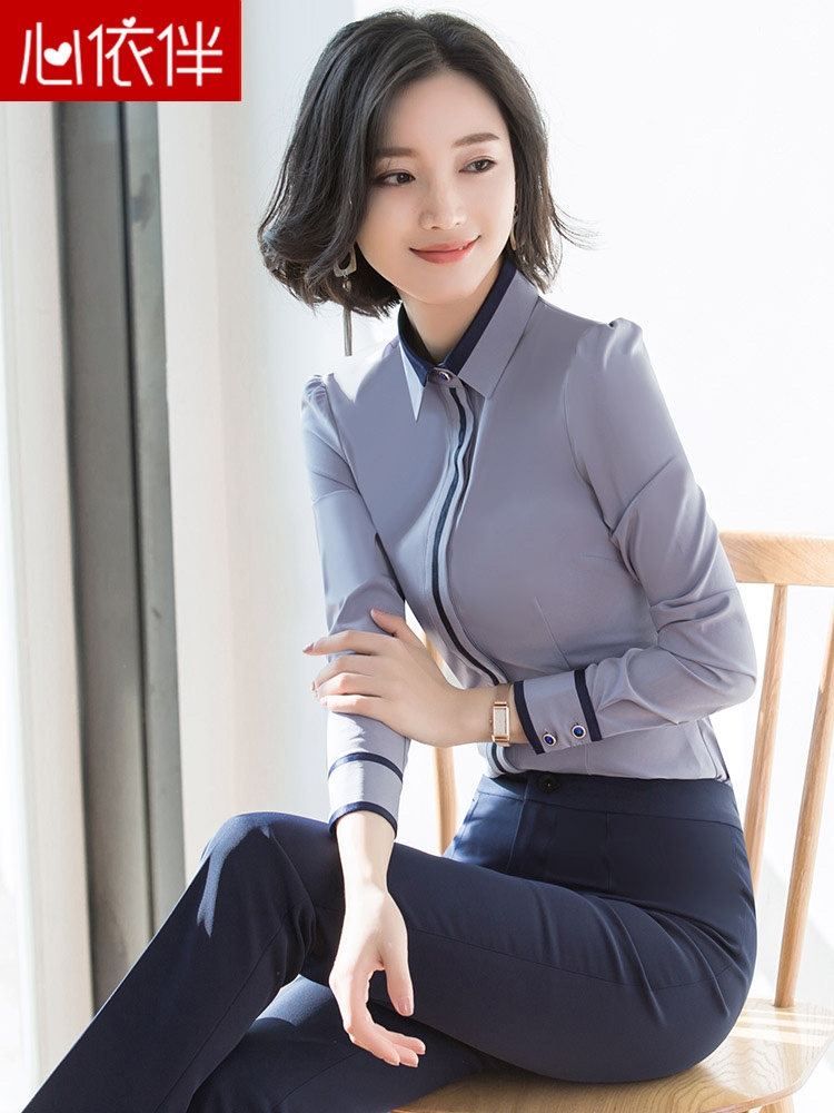 职业短袖衬衣女冬2019新款秋装时尚气质女士工装加厚白衬衫秋长在类目 女装/女士精品, 衬衫中 - 来自Buy2taobao.com提供专业的淘宝代购服务