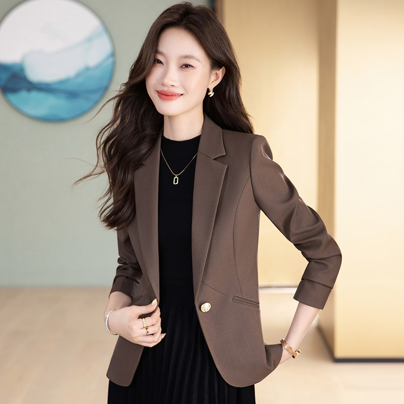 西装外套女士2025新款春秋修身通勤小个子休闲西服黑色上衣