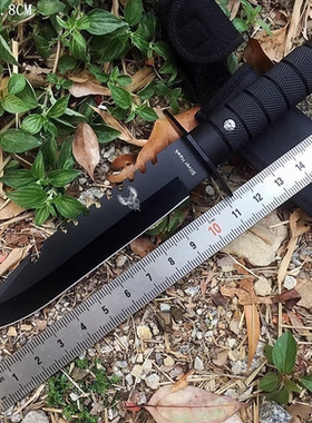 户外防身小刀开刃刀随身不锈钢锋利战术野外中长款车载直刀配刀套