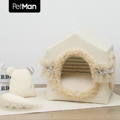 超可爱奶油风毛茸茸宠物小屋