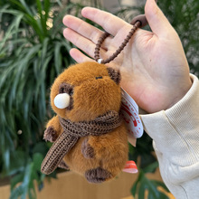 可爱卡皮巴拉钥匙扣capybara水豚公仔挂件幼崽娃娃玩偶毛绒玩具女