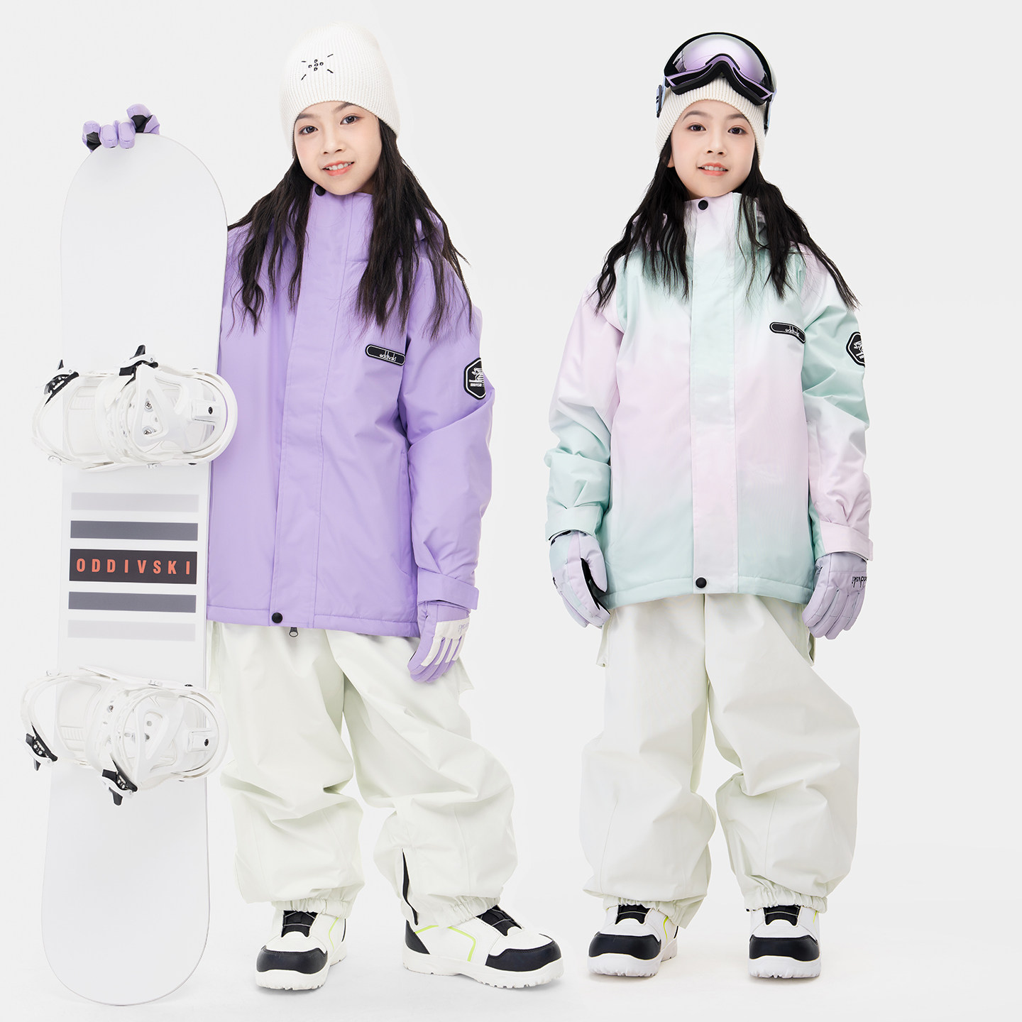 oddivski儿童滑雪服男女童夹棉加厚防水防风加厚耐磨滑雪衣裤套装