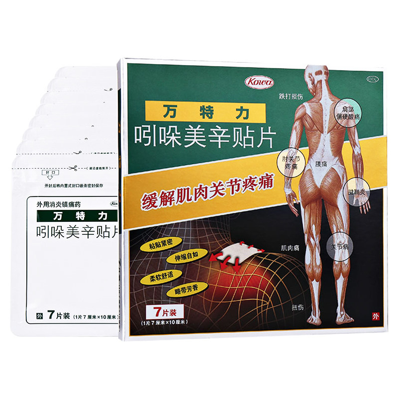万特力吲哚美辛贴7片腰痛日本进口膏药哚吲美辛药膏巴布贴膏 贴片