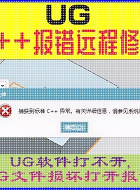 远程修覆UG报错打不开,UG12 C  弹窗报错,UG报错ugc  问题