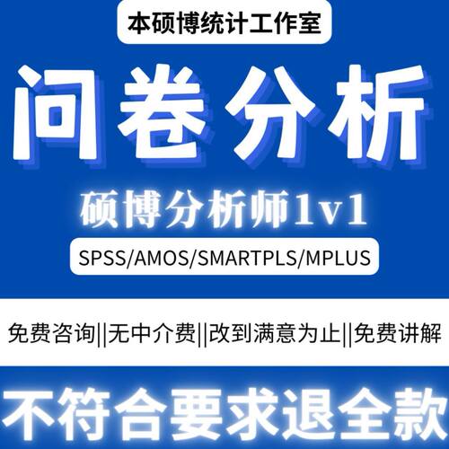 硕博1v1SPSS数据分析AMOS结构方程STATA数据分析数据调整显著性