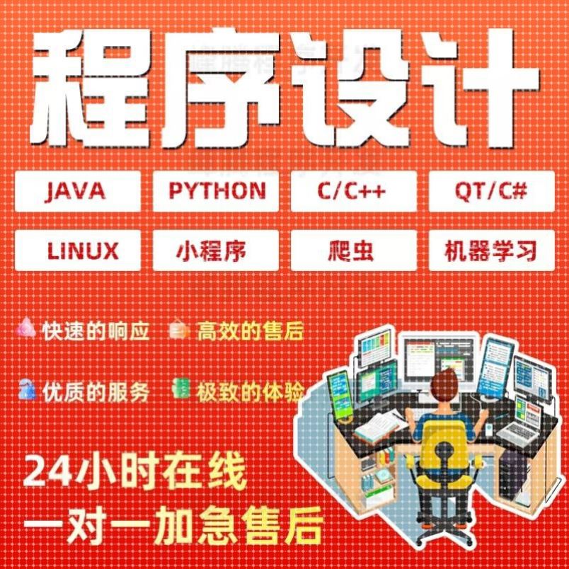 计算机python代编数据分析java代码c++编写算法C语言接单vue