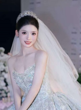 正品ETE新款新娘皇冠头饰水钻超闪高级婚纱礼服配饰18180