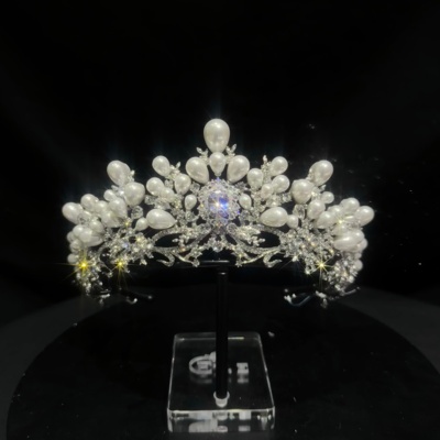TET正品新娘韩式珍珠皇冠影楼拍照跟妆配饰18105