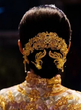 ETE新款新娘中式秀禾侧边后区头饰气质凤凰小众复古发饰12512