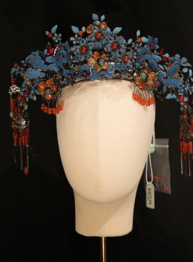 ETE景泰蓝中式新款冠点缀红色流苏冠高级气质款13024