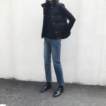 nizondays韩版弹力直筒裤女牛仔裤1