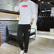 一套 休闲两件运动服套装 衣服男士 男装 2019新款 卫衣男潮春秋款 秋季